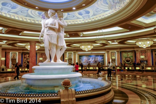 The restrained and tasteful reception area of Caesar's Palace.