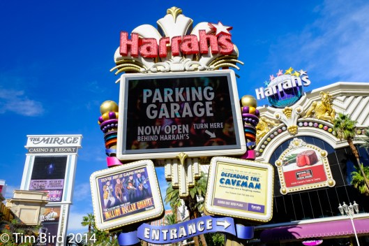 Neon signage at Harrah's. It's hard to work out where the casinos finish and the hotels and shopping malls begin. One thing is for sure - there is little point coming here unless you've got money to burn. Or you're just happy taking photos.