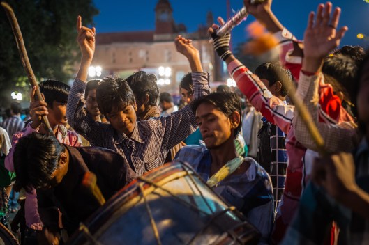 Celebrating boy drummers at a Muslim festival in Jaipur, India